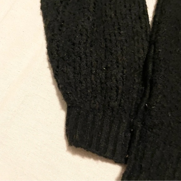 Free People Black V-Neck Twist Wrap Knit Pullover Sweater Women's Size S - Picture 11 of 15